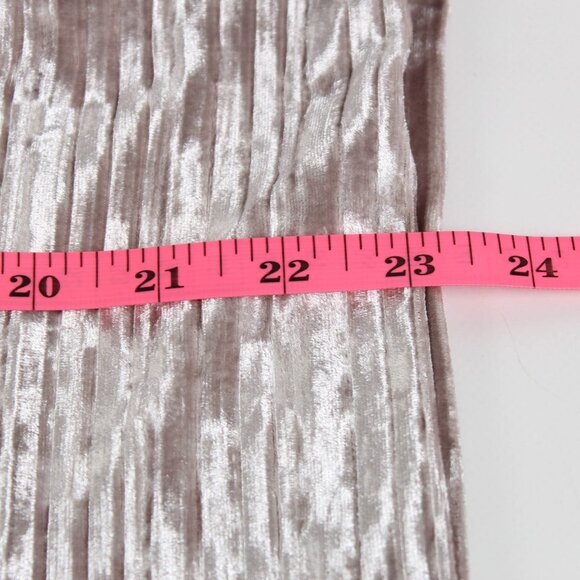 Tahari Large Dusty Beige Pleated Velvet Faux Wrap Top Blouse - Picture 8 of 8